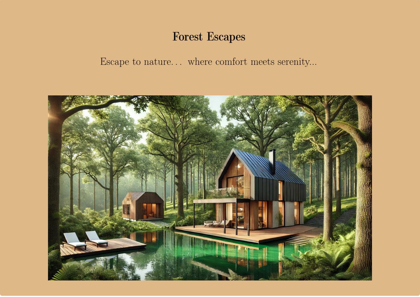 Forest Escapes business plan – page 1