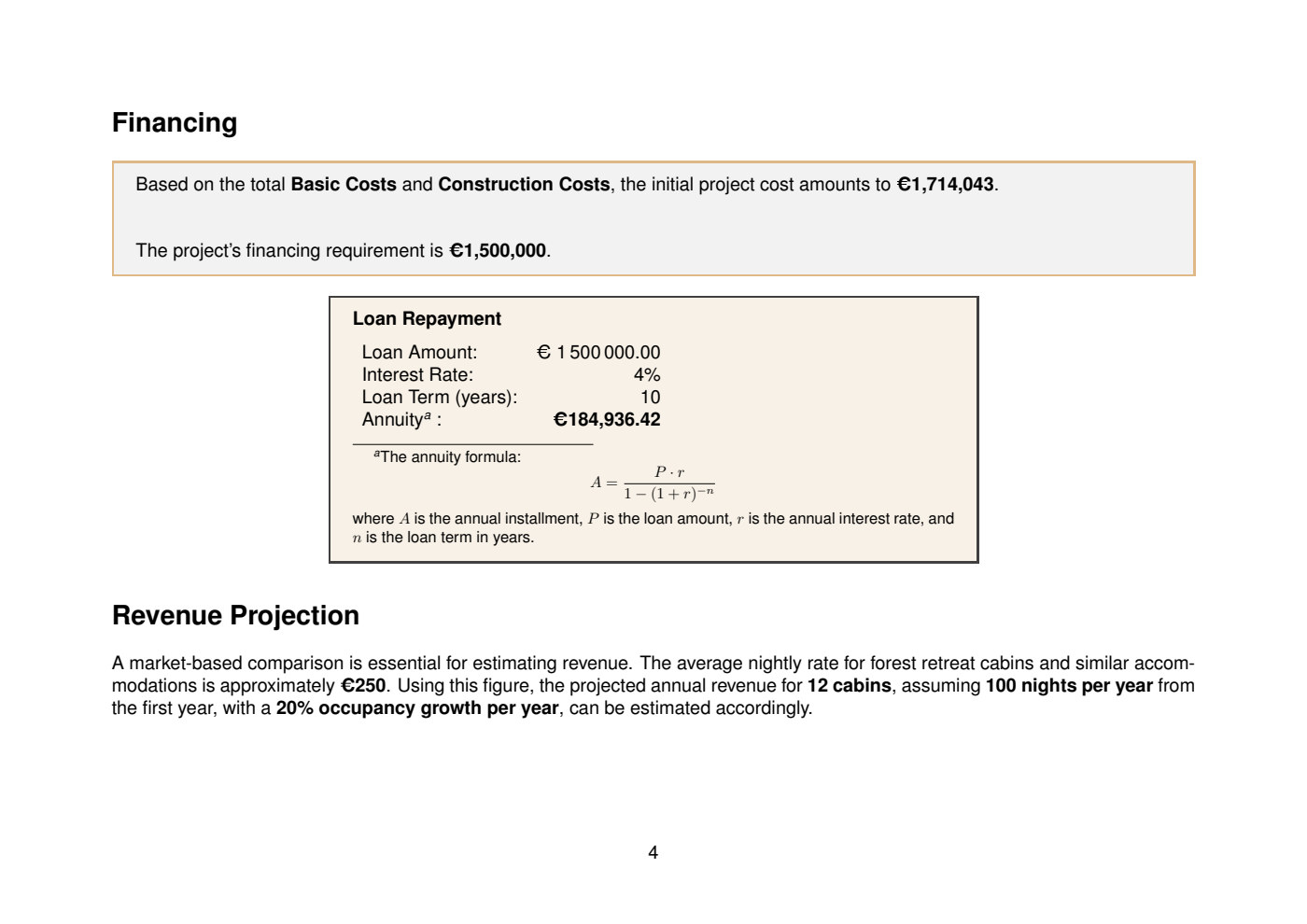 Forest Escapes business plan – page 5