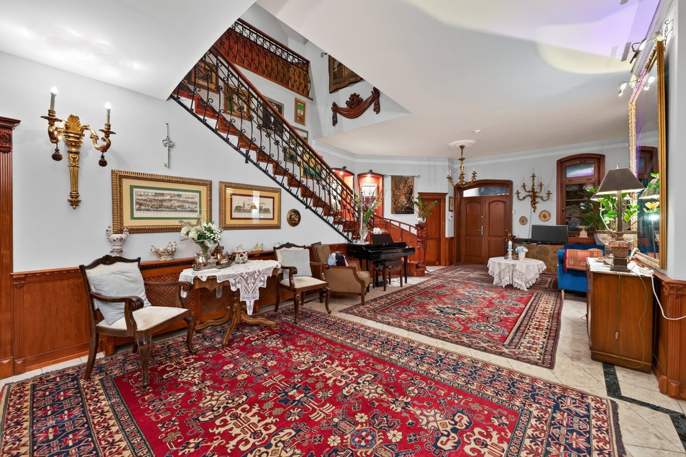 The entrance hall and principal staircase