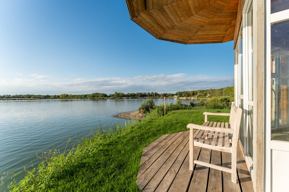 The pavilion deck over the water